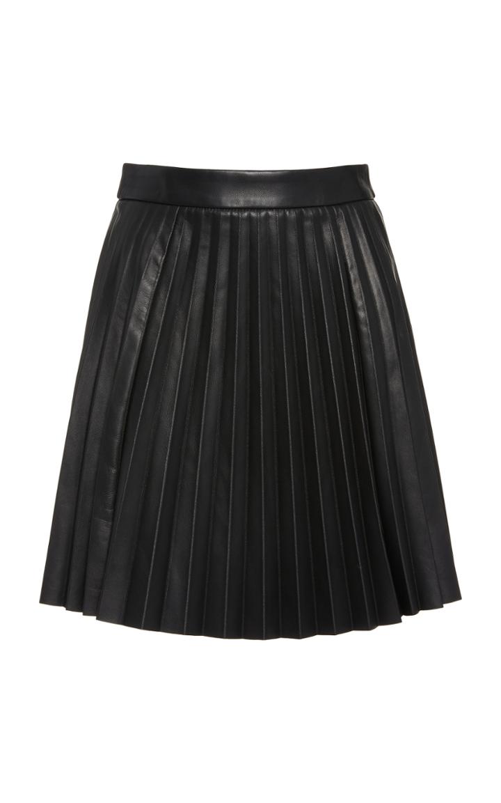 Moda Operandi Red Valentino Pleated Leather Mini Skirt