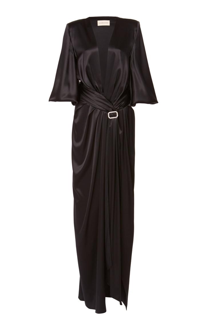 Alexandre Vauthier Draped Embellished Silk Blend-satin Dress