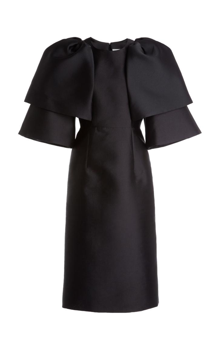 Moda Operandi Huishan Zhang Hilda Tiered Sleeve Satin Midi Dress