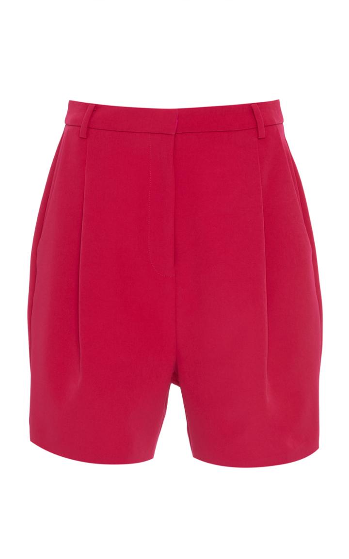 Sally Lapointe Pleated Stretch-crepe Shorts