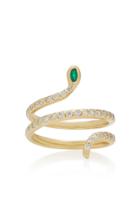 Ashley Mccormick 18k Gold, Diamond And Emerald Ring