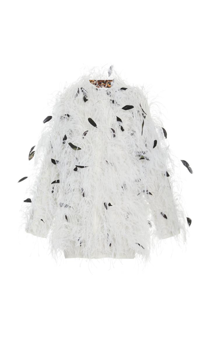 Moda Operandi Prabal Gurung Feather Embellished Coat