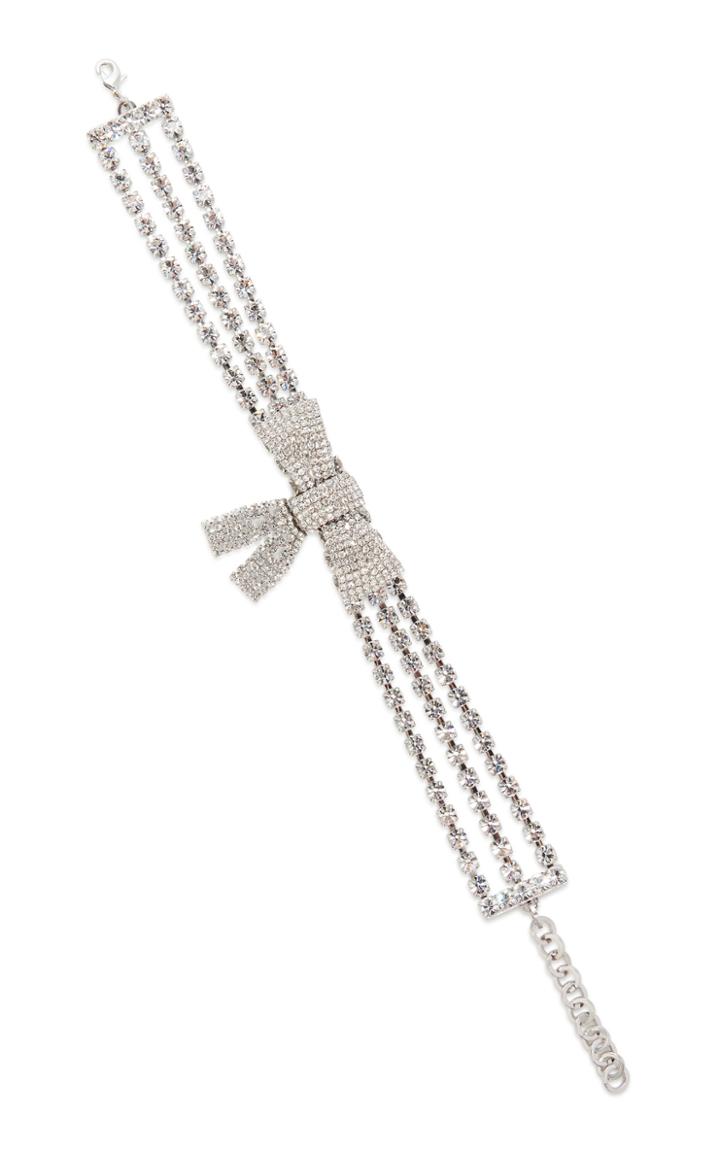Moda Operandi Alessandra Rich Crystal Choker With Bow