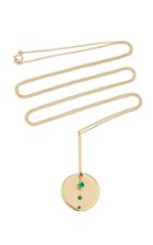 Wwake Spinning Emerald Medallion 30 Necklace