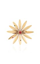 Rodarte Gold Daisy Expandable Bracelet With Swarovski Crystals
