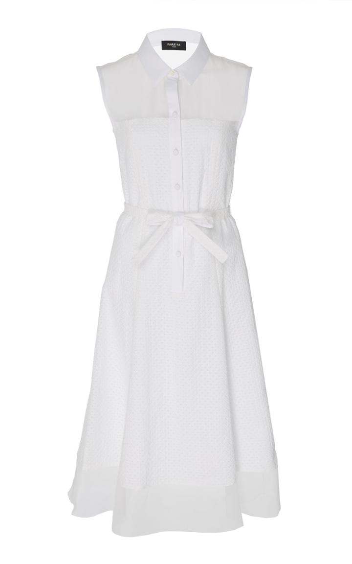 Paule Ka Collared Broderie Anglaise Dress