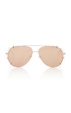 Linda Farrow Rose-gold Aviator-style Sunglasses