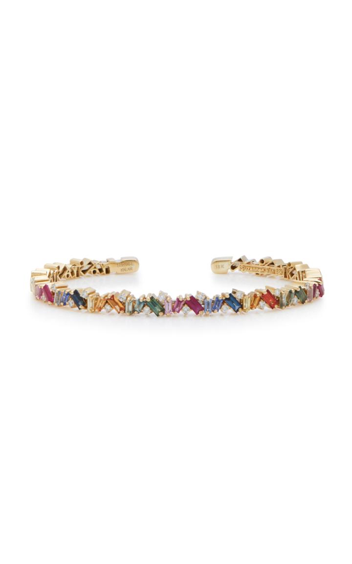 Suzanne Kalan 18k Gold Rainbow Sapphire And Diamond Bracelet
