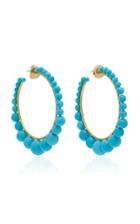 Moda Operandi Irene Neuwirth 18k Gold And Turquoise Hoop Earrings