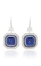 Martin Katz One-of-a-kind Asscher Sapphires Double-floating Drop Earrings
