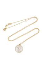 Noush Jewelry Treasure Disk Agate Roman Initial Necklace