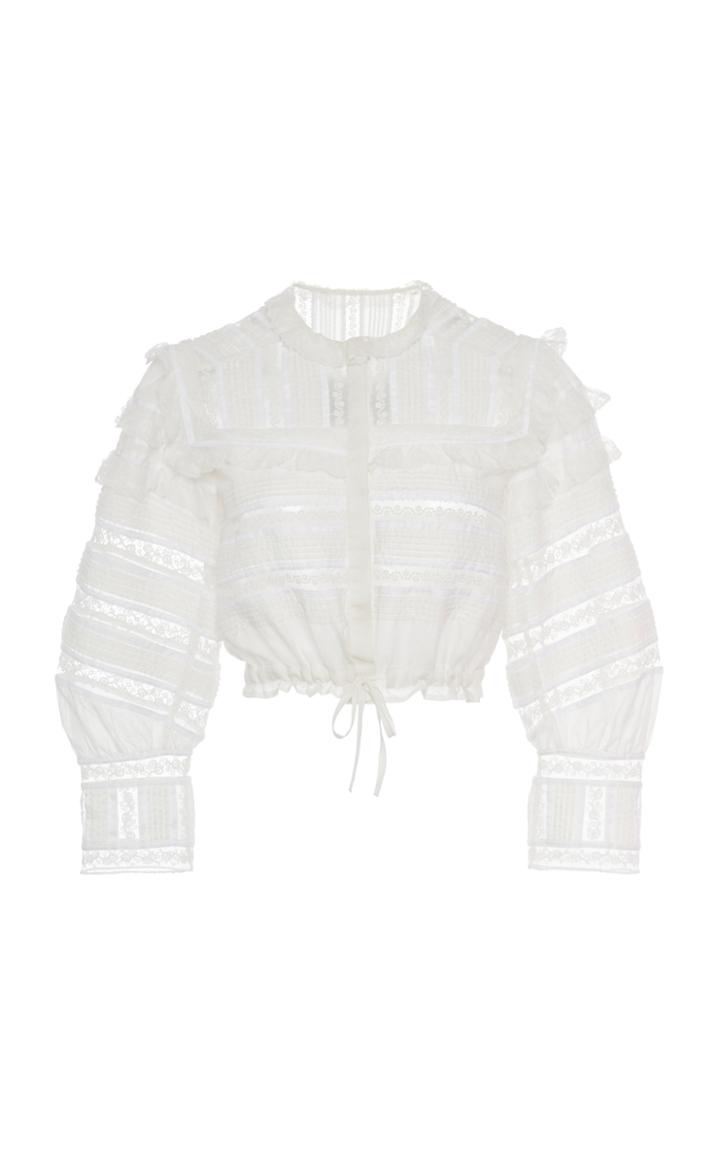 Alexis Amiri Cotton-blend Cropped Top