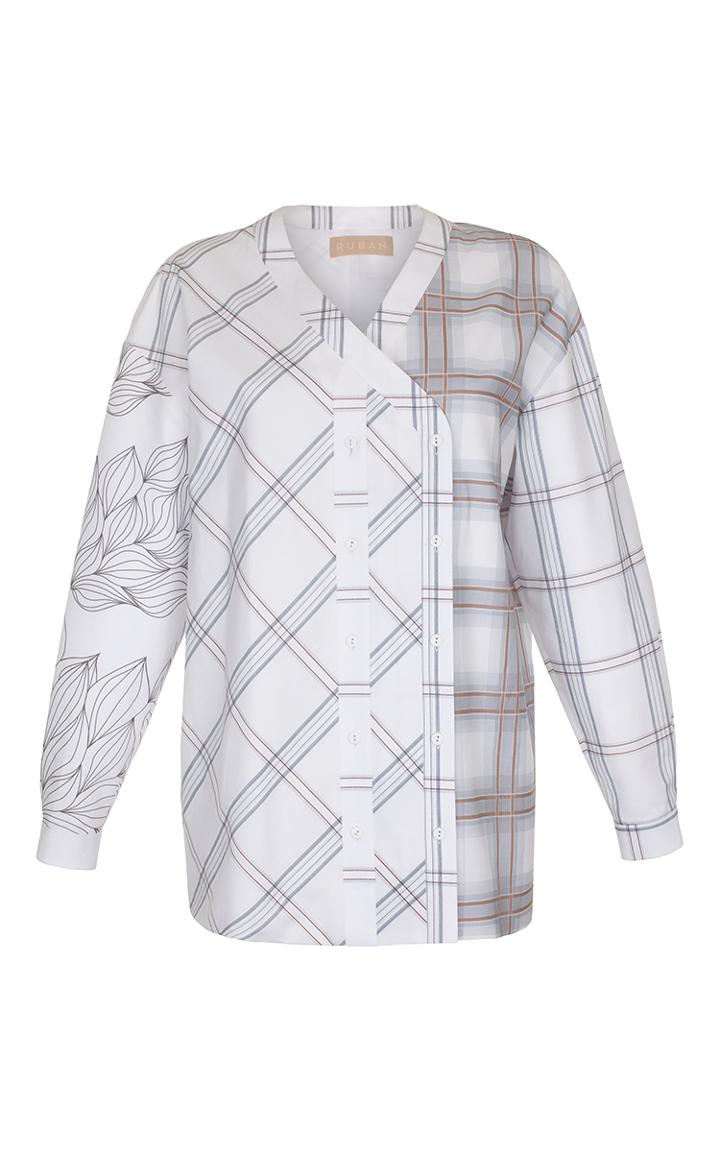 Ruban Mixed Print Double Breasted Shirt