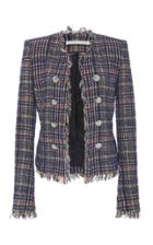Veronica Beard Jerry Double-breasted Fringe-trimmed Tweed Dickey Jacket