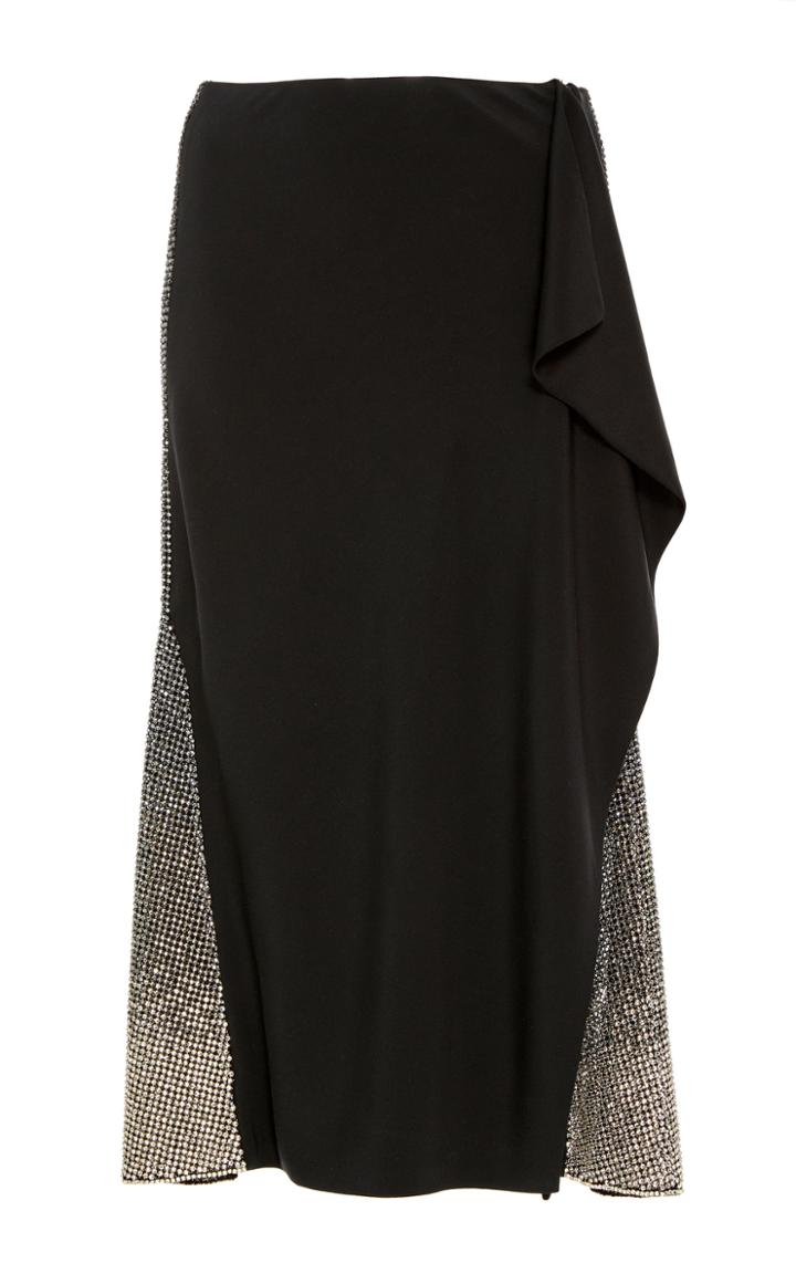 Versace Beaded Silk Draped Skirt