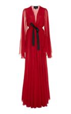 Giambattista Valli Front-tie Silk Maxi Dress