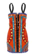 Moda Operandi Balmain Crystal-embellished Printed Silk Mini Dress