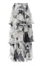Costarellos Tiered Ruffle-accented Chiffon Skirt
