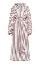 Moda Operandi Salvatore Ferragamo Striped Silk Shirt Dress Size: 38