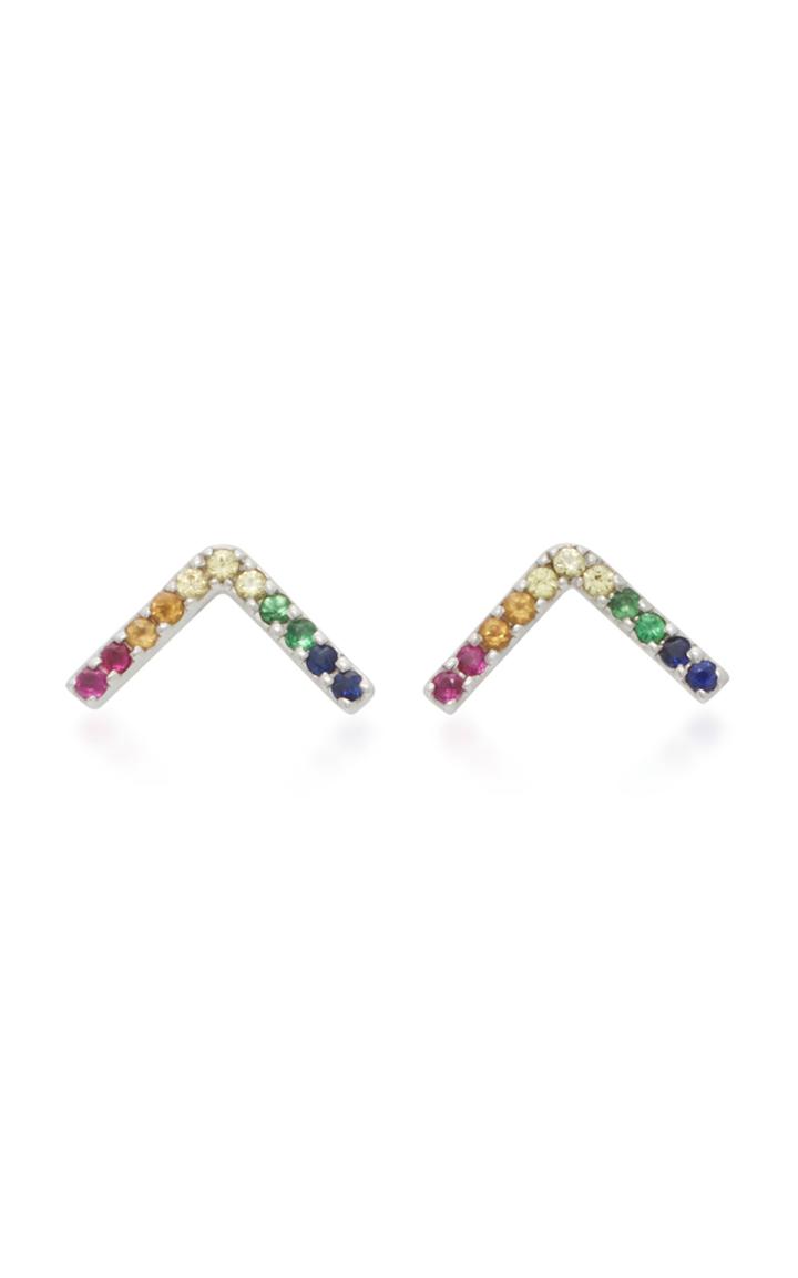 Perez Bitan 18k White Gold Multi-stone Earrings
