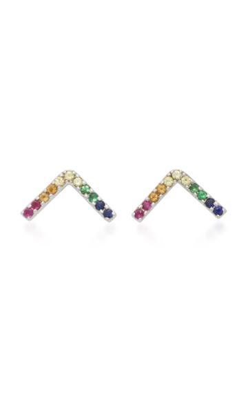 Perez Bitan 18k White Gold Multi-stone Earrings