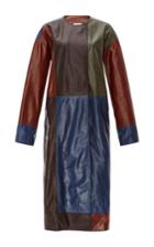 Tome Patchwork Leather Long Coat