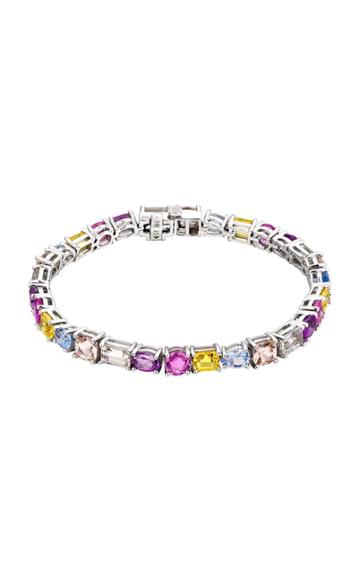 Moda Operandi Luisa Alexander 18k White Gold Pastel Multishape Tennis Bracelet