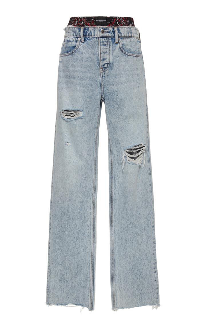 Alexander Wang Rival Distressed Rigid Straight-leg Denim