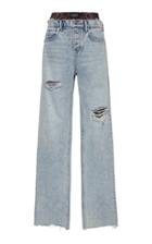 Alexander Wang Rival Distressed Rigid Straight-leg Denim