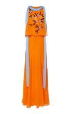 Carolina Herrera Tiered Embroidered Gown