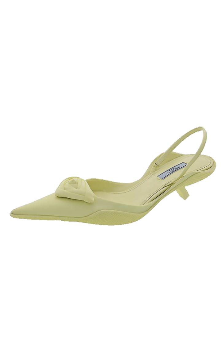Moda Operandi Prada Nylon Flower-embellished Pumps