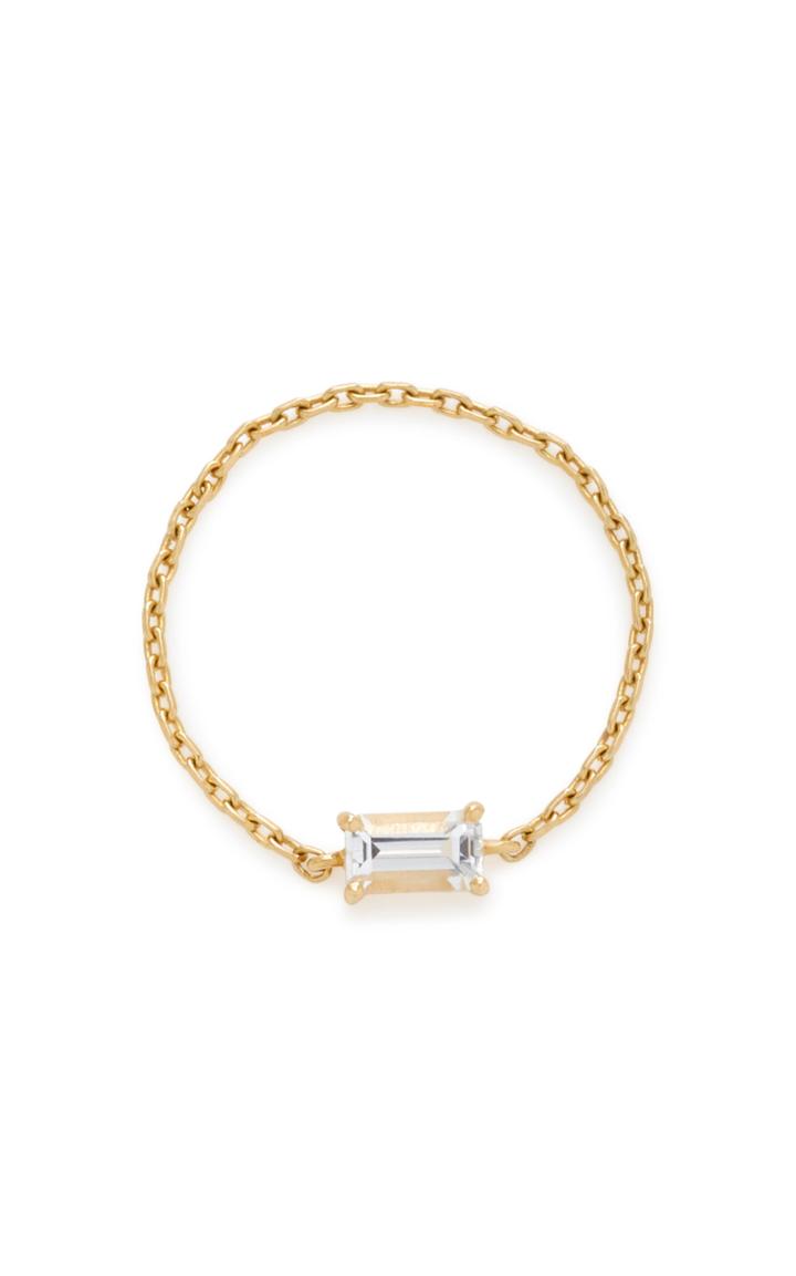 Yi Collection 18k Gold White Topaz Chain Ring