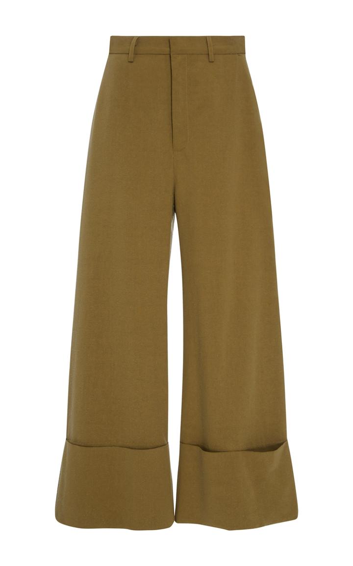 Sea Khaki Cropped Cuff Pants