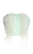 Huishan Zhang Beau Feathered Silk Bandeau Top