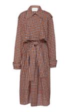 Cdric Charlier Belted Check Trench Coat