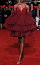 Christian Siriano Pleated Tulle Tiered Dress