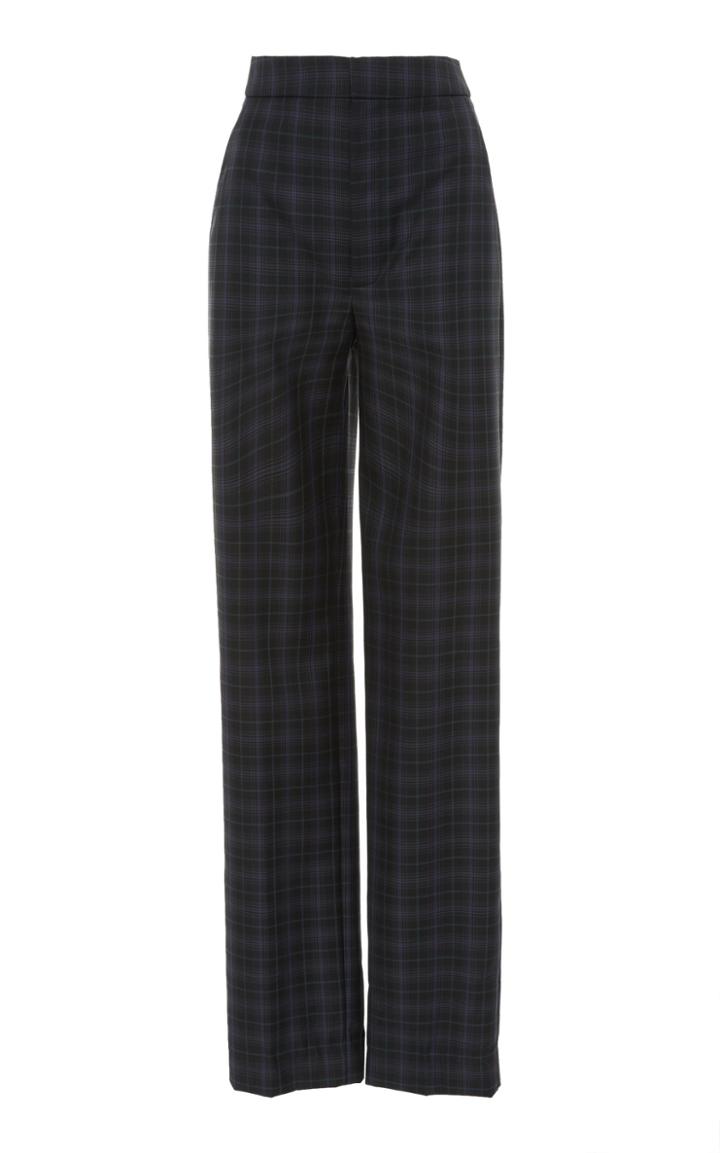 Tibi Sebastian Marvel Plaid Suiting High Rise Pants