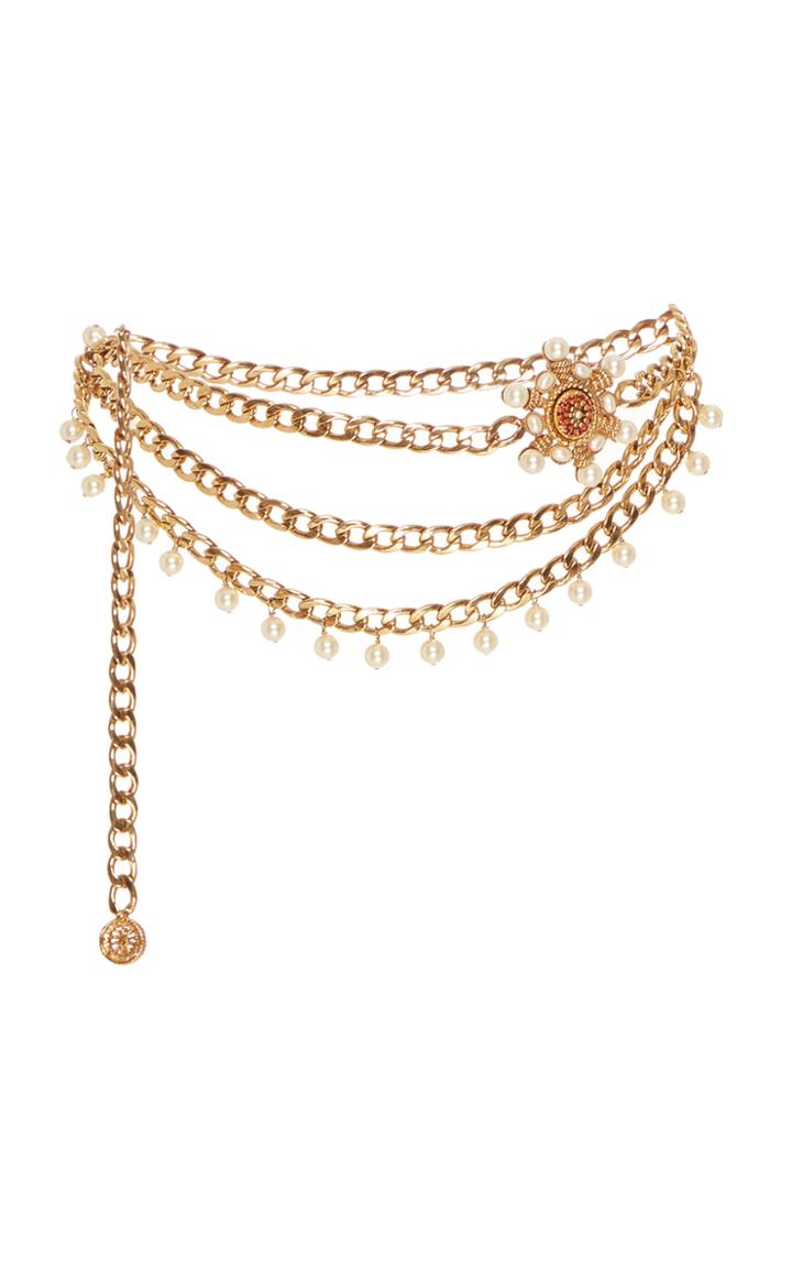 Moda Operandi Markarian Valeria Gold-plated Pearl Chain Belt Size: S