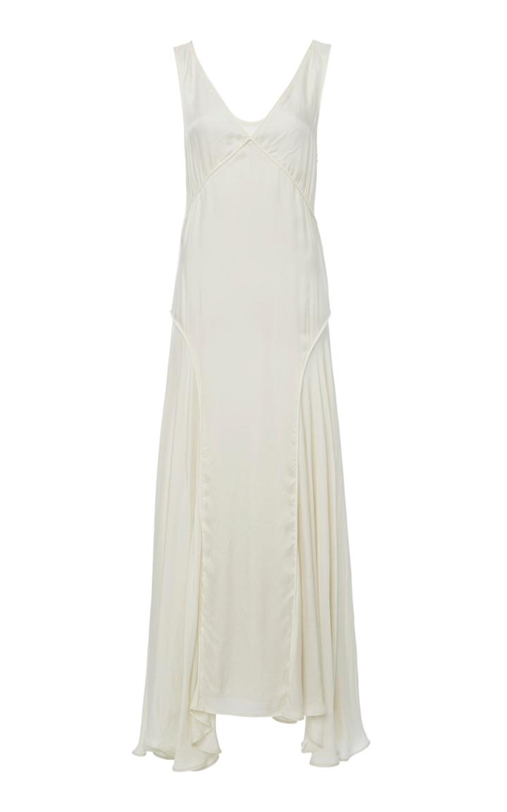 Moda Operandi Jil Sander Marigold Asymmetric Satin Dress Size: 36