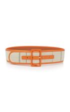 Maison Boinet Exclusive Woven Cotton And Leather Belt