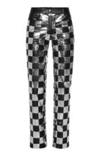 Moda Operandi Matriel Flexy Chess Vegan Leather Straight-leg Pants