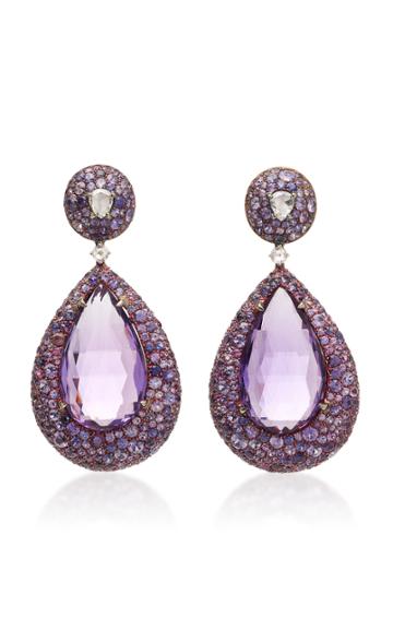 Busatti Elisabeth 18k Yellow Gold Diamond And Multi-stone Earrings