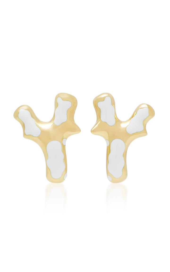 Gioia Coral Branch 18k Gold Stud Earrings