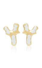 Gioia Coral Branch 18k Gold Stud Earrings