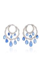 Giovane 18k White Gold Sapphire And Diamond Earrings