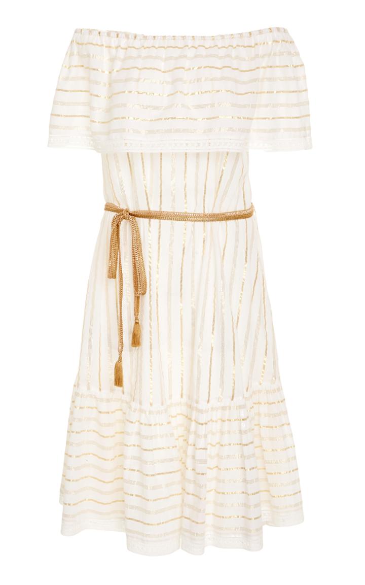 Miguelina Amaya Metallic Striped Dress