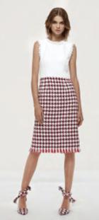 Oscar De La Renta Specialorder-sleeveless Gingham Block Day Dress- Bs