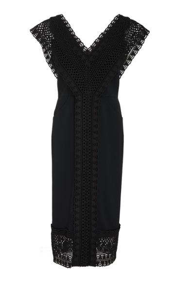 Mi Jong Lee V-neck Lace Dress