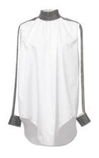 Christopher Kane Sequin Wrist Cuff Cotton Blouse