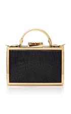 Mark Cross Brass Framed Alligator Mini Grace Box Bag